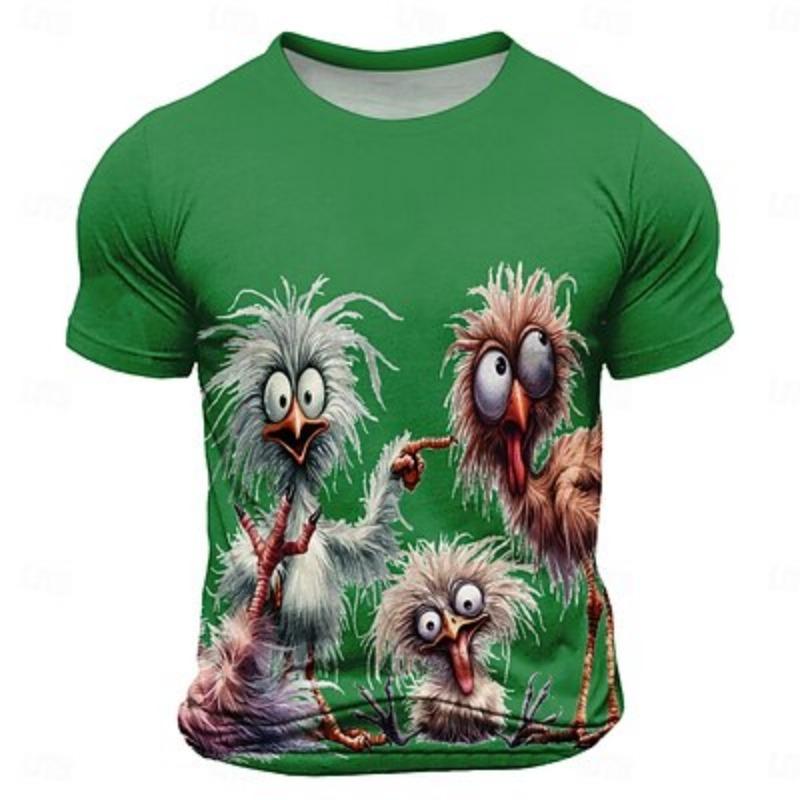 Men's Animal Funny T Shirt Short Sleeve T shirt 3D Print Crew Neck Shirt Exaggerated Designer Party Holiday