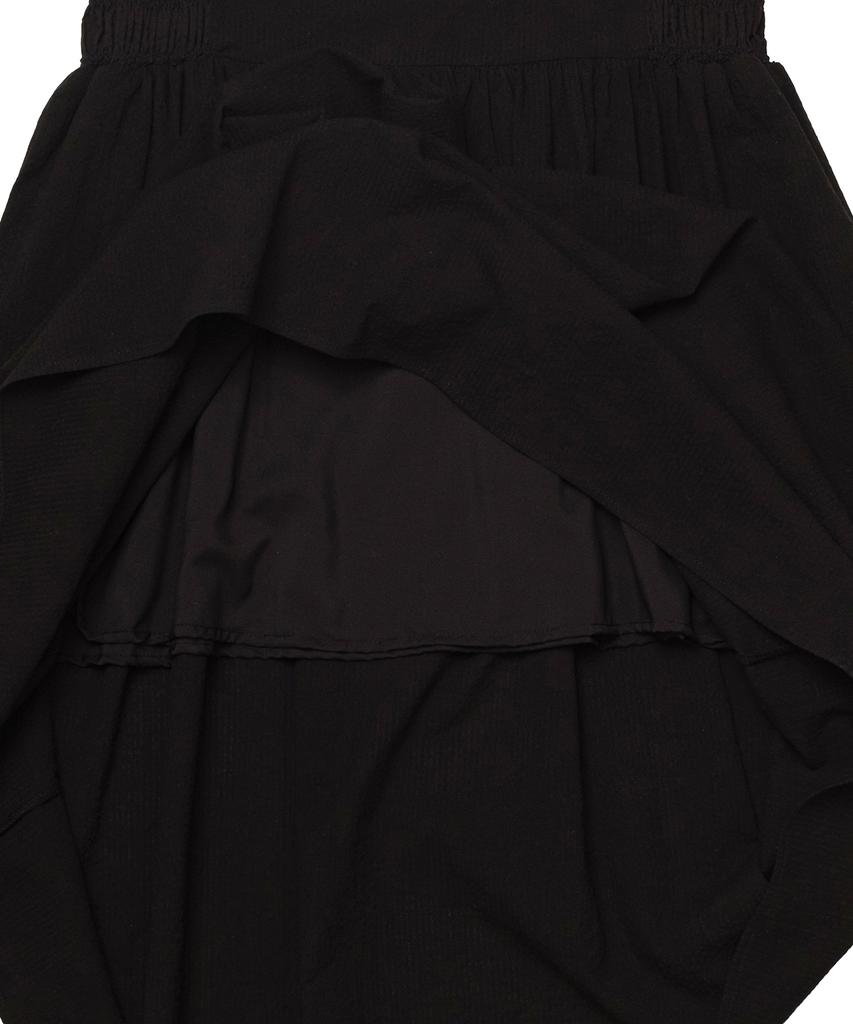 COTTON BELL Seersucker Smocked Dress - Black