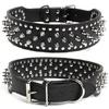Spiked Large Dog Collar For Medium Large Breeds L-3XL Pitbull Mastiff Boxer PU Leather 4 Colors Big Dog Collar for Large Dog