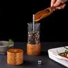 Manual Acrylic Adjustable Wooden Kitchen Tool Spice Grinder Salt and Pepper Mill Sea Salt Jar
