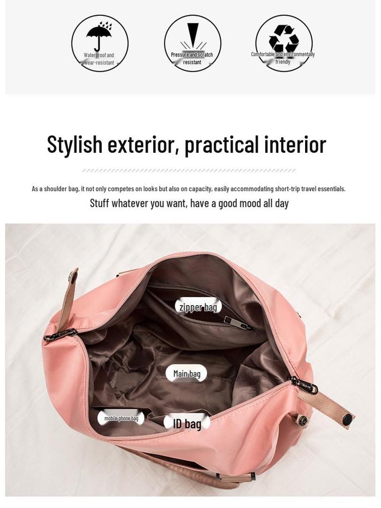 Nylon Waterproof Single Shoulder Travel Bag for Women and Men