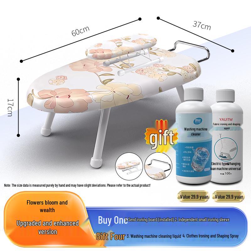 Folding Mini Ironing Board with Ironing Pad and Clothes Rack