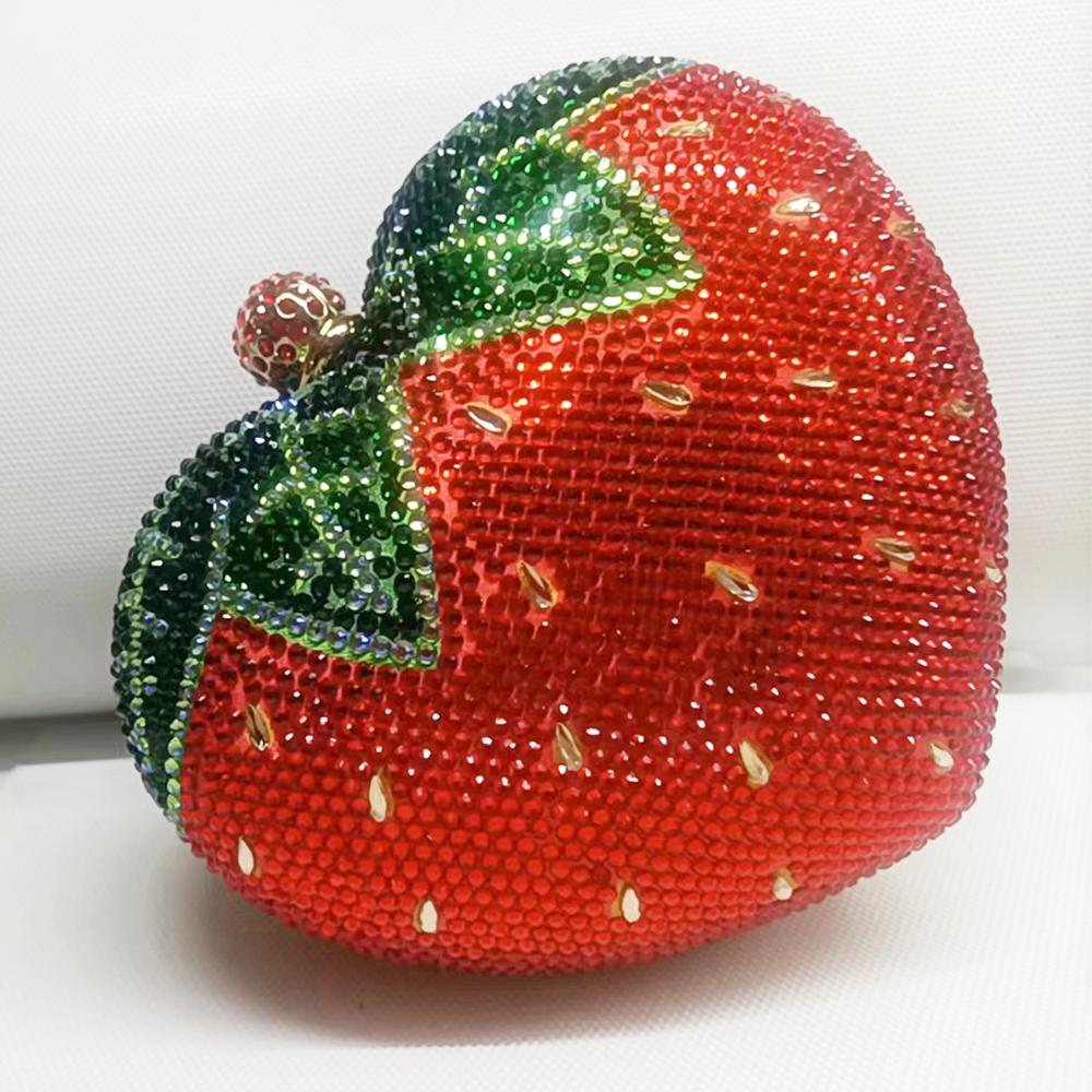 

New Heart Shape Evening Bag Clutch Diamond American Flag Crystal Wedding Purse Party Prom Rhinestone Mini Women Purses Clutches 13cmX11cmX5cm