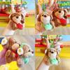 Green Dachshund Tomato Pepper Shoulder Bag Design Plush Keyring Decoration Bag