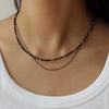 [Silver 925] Black Glitter Necklace