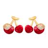 Stylish Exquisite Sweet Red Oil Dripping Cherry Stud Earrings Light Luxury Simple Small Fresh Earrings Niche Design Earrings