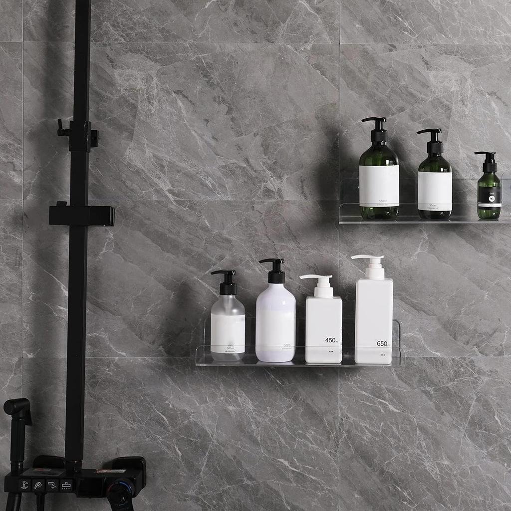 2pcs Transparent Acrylic Storage Rack Wall Mounted Shelves Record Display Shelf Living Room Floating Shelf for Bathroom