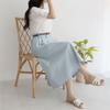 New ArrivAls Open Run Women PAstel Color A Line Long Skirt bAck bAnd Slim Belt