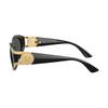 Versace Temple Logo Design Injection Oval Sunglasses Women's Black 51646730 0VE4503U GB1/87-Black 55