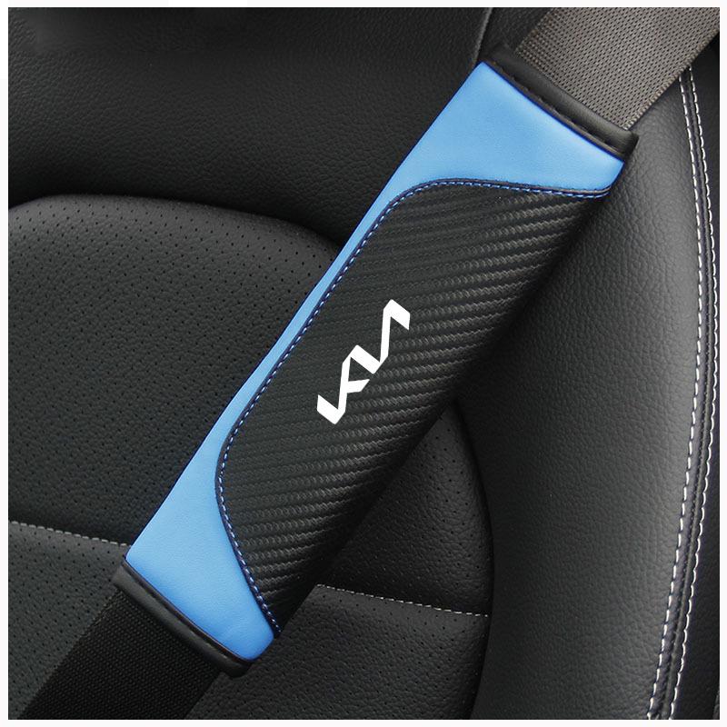 CAFHF1 2pcs Seat Belt Cover Car Safety belt cover For KIA Ceed Sportage Rio Proceed K5 Optima Sedona Forte Cerato Venga Car Accessories