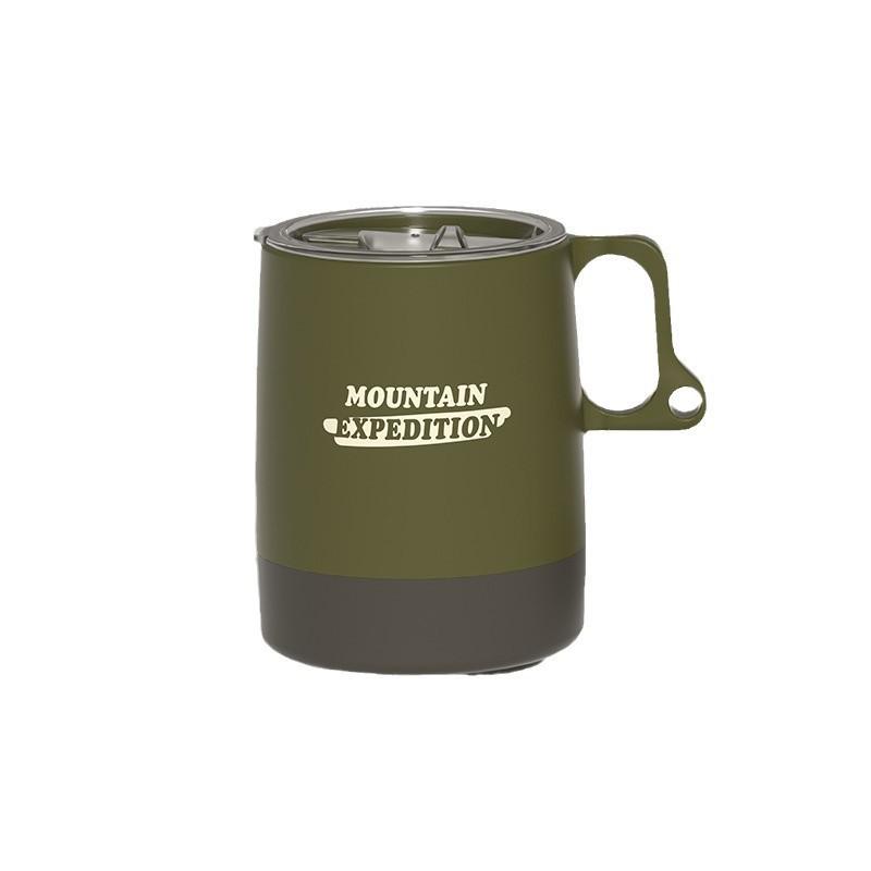 Expedition Mountain Outdoor Portable Coffee Mug Reusable Eco Friendly With Handle Spill Proof Lid For Camping Picnic Couple Home