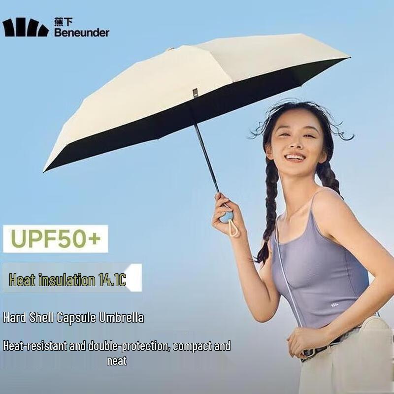 Beneunder 5-Fold UV Protection Capsule Portable Sun & Rain Umbrella