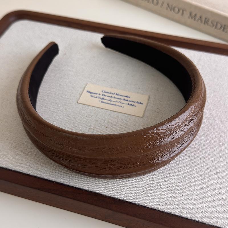 Haarreif im französischen Stil, Haarbänder, Retro-Leder, breite Stirnbänder, Damen-Haarband, weiblich, zum Waschen des Gesichts, Make-up, Kopfschmuck, Haarschmuck