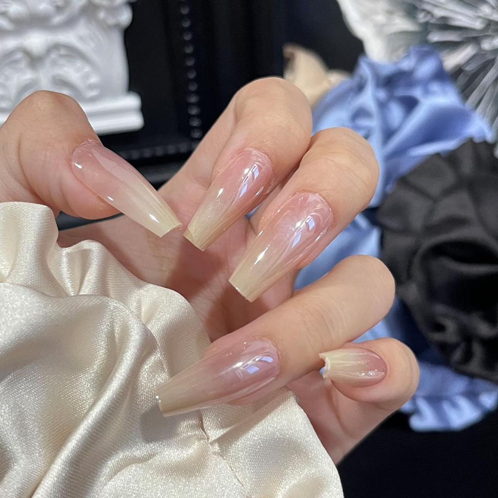 Verlaufende Bernstein-Goldfolie Abnehmbare Nagelsticker - Herbst/Winter-Kollektion