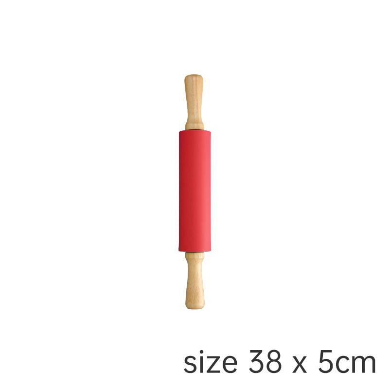 Nieprzywierający silikonowy wałek do ciasta drewniany uchwyt ciasto ciasto wałek do mąki kuchnia gotowanie narzędzie do pieczenia na makaron ciasto na ciasteczka