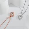 A peach heart pendant necklace, original design Korean version one-carat diamond-set simple and popular love necklace