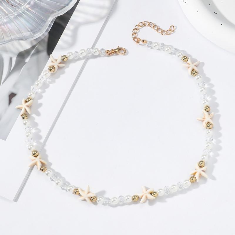 Beach Vacation Jewelry Delicate Ocean Beads Necklace Comfortable Neck Jewelry Suitable for a Marine Inspired Outfit