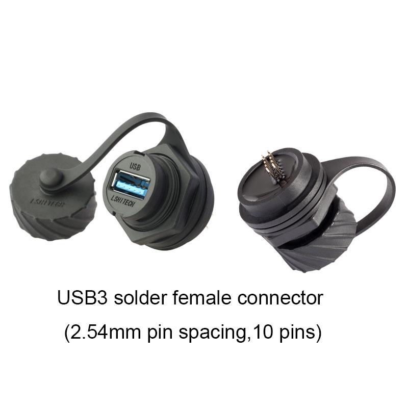 M20 M25 Bayonet Screw USB 3.0 Type C Micro-USB Panel Mount IP68 Waterproof USB Connector Cable
