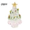 Colorful Glazed Figurine Mini Christmas Tree Figurine, Handmade Colored Glaze Tabletop Ornament Durable Glass Decor with Star Top for Xmas Indoor Desk