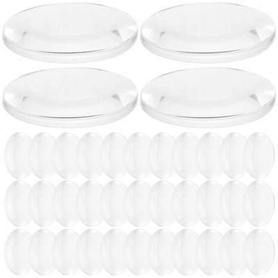 Iplusmile 60 stk Dobbeltkonveks Linse 25 mm Diameter Gjennomsiktig Akryl Sfærisk Optisk Bearbeidingslinse med Malt Kant for Fysikklaboratorium