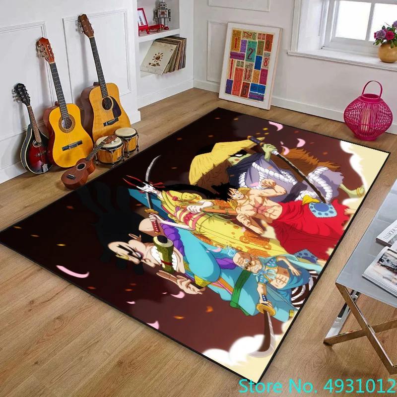 Creative 3D Carpet One Piece Luffy Shanks Anime Print Living Room Bedroom Decoration Rug Kids Children Anti Slip Crawling Mat