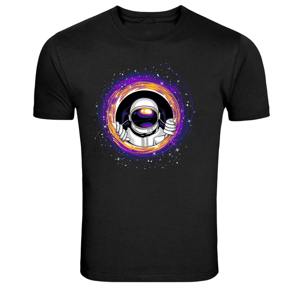 Astronaut Surfing Galaxy Wave Space Graphic T-Shirt