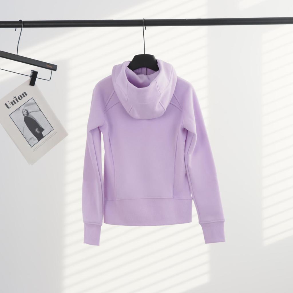 Crosslulu Women's Gold Zip Slim-Fit Velvet Hoodie Sweatshirt