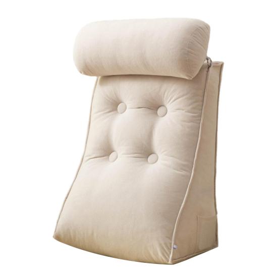 Bed Wedge Pillow for Sleeping Reading Acid Reflux Supportive Backrest Leg Neck Cushion with Side Pockets Multifunctional Sofa Pillow
