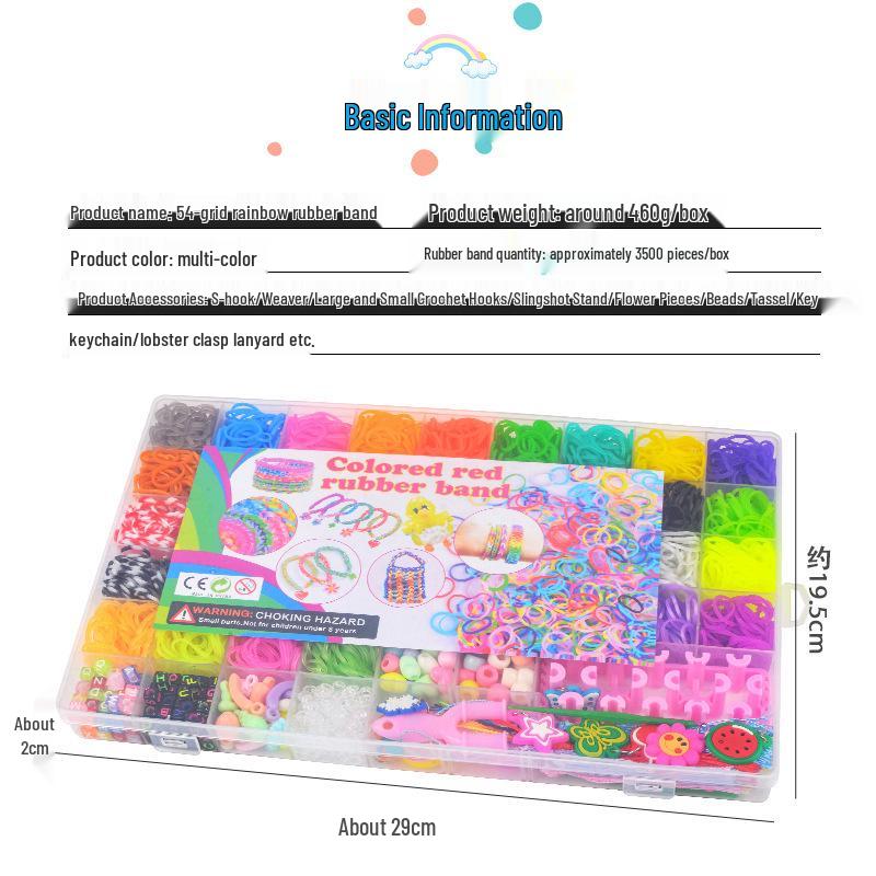Rainbow Rubber Band Weaving Kit - DIY Educational Toy for Kids