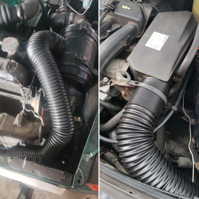 1pc Automotive Air Conditioning Filter Intake Pipe Kits 76/63/51mm Steel Wire Corrugated Air Intake Telescopic Duct Hose Engines