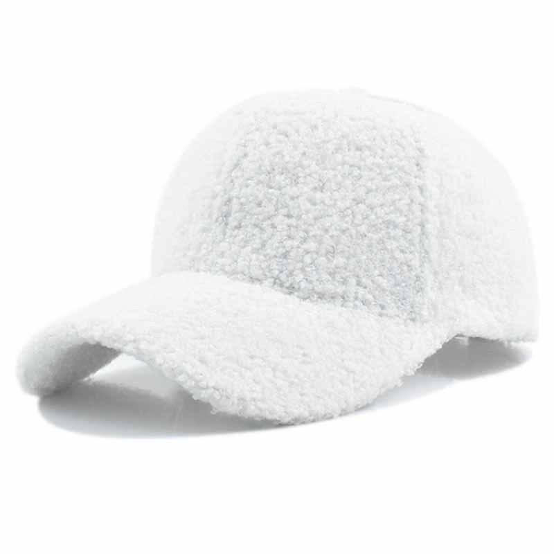 Winter Women's Solid Color Lamb Wool Baseball Cap Thickened Warm Outdoor Duckbill Hat