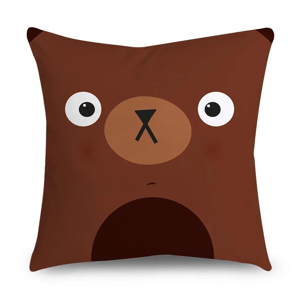 Cute Panda Cushion Cover cartoon Animal Short velvet Pillowcase For Living Room Car Sofa Chair Decorative Pillow covers 45*45cm