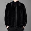 Men's Winter Faux Mink Coat 2025 - Warm, Thickened, Solid Color Lapel for Middle-Aged and Young Business Casual.