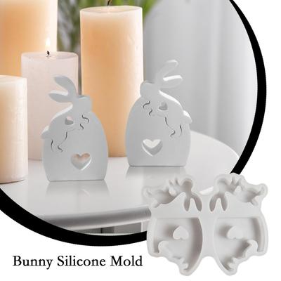 Easter Egg Silicone Mold Non-stick Silicone Reusable Easy Release Resin Casting Easter Egg Rabbit Mold For Soap Clay Wax