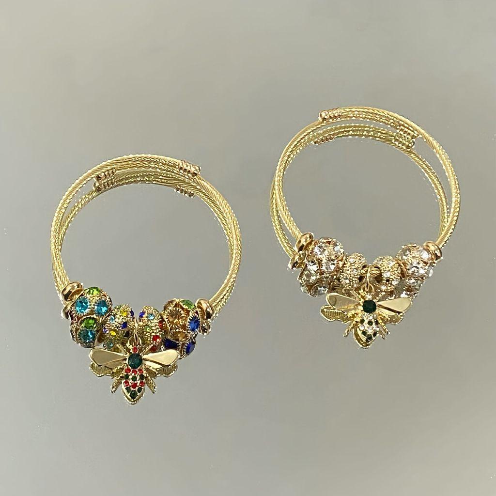 Fashion Bee Bangle Brass Plated Adjustable Jewelry For Women Gift Idea