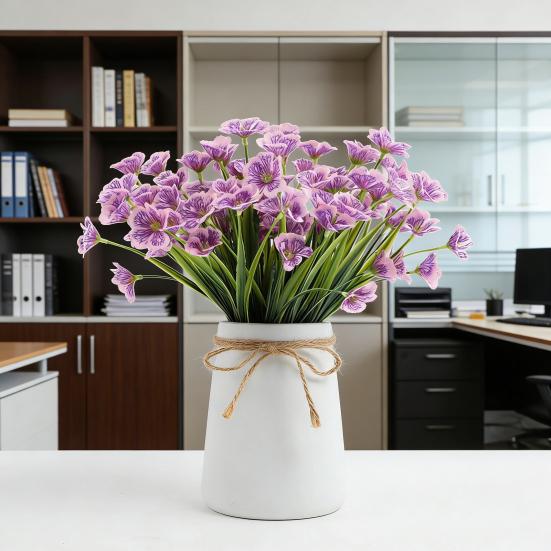 Artificial Violet Realistic Long Stem Fake Flower Home Office Wedding Party Table Centerpiece Indoor Outdoor Faux Bloom Decoration