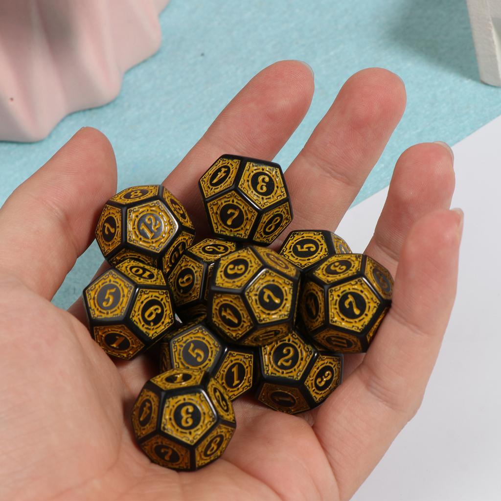 10Pcs 12 Sided Polyhedral Acrylic Table Game Dice d12 Dice for Math Dice Games Acrylic Dices Kit For Party
