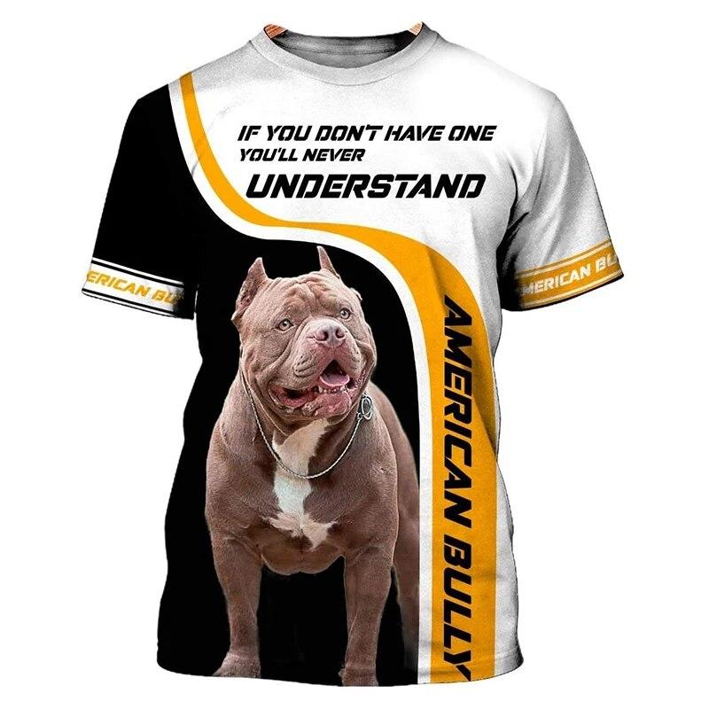 2023 männer T Shirts Haustier Hund Pitbull Grafik 3D Druck Sommer Unisex Erwachsene Tops Mode T-stück Lässige Übergroßen männer Kleidung