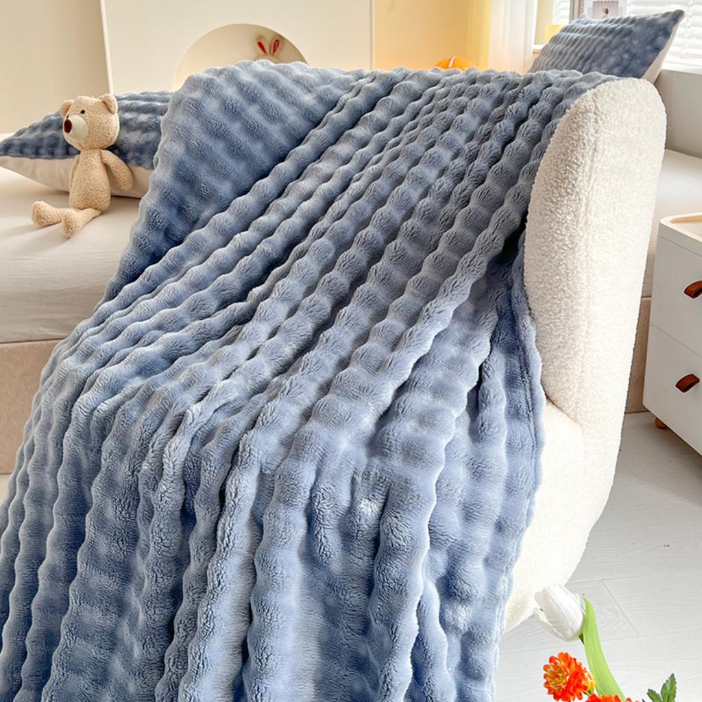 Cobertor de Pelúcia Coelho Imitado, Cobertor para Soneca no Escritório, Cobertor para Ar Condicionado, Cobertor Universal para Sofá para Todas as Estações, Roupa de Cama