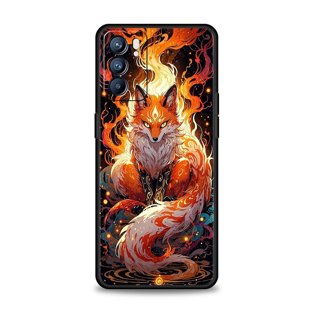 Red Fox Phone Case For Oppo Reno 13 12 11 10 7 F Find X5 X6 A98 A80 A79 A78 A57 A54 A31 A17 Pro 5G Soft TPU Cover Fundas Capas