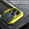 Armor Metal Phone Case for IPhone 17 16e 16 15 14 Plus 13 Pro Max Built-in Kickstand Screen Lens Protect Shockproof Guard Cover