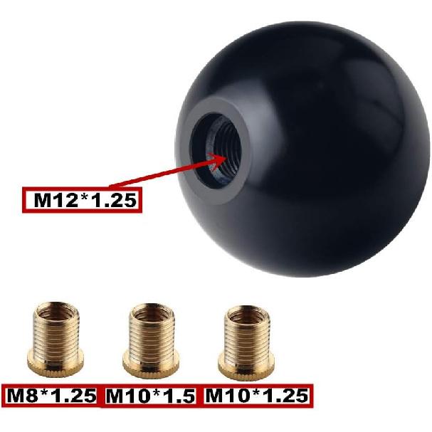 DEWHEL Black/White Inlay Sphere Aluminum 200 Grams Weighted Manual Shift Knob 5 Speed Short Throw Shifter M12X1.25 M10X1.5 M10X1.25 M8X1.25