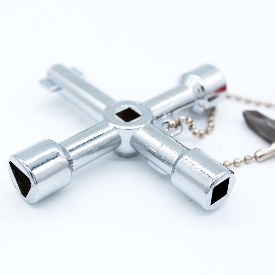 Cheie universală triunghiulară multifuncțională în 4 moduri Cheie cheie instalator Triunghi pentru dulapuri contoare electrice de gaz Sângerare