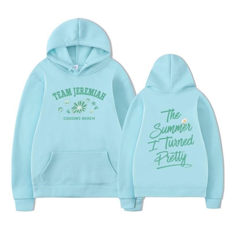 2025The Summer I Turned Pretty Printed Loose Hooded Sweater Hoodie