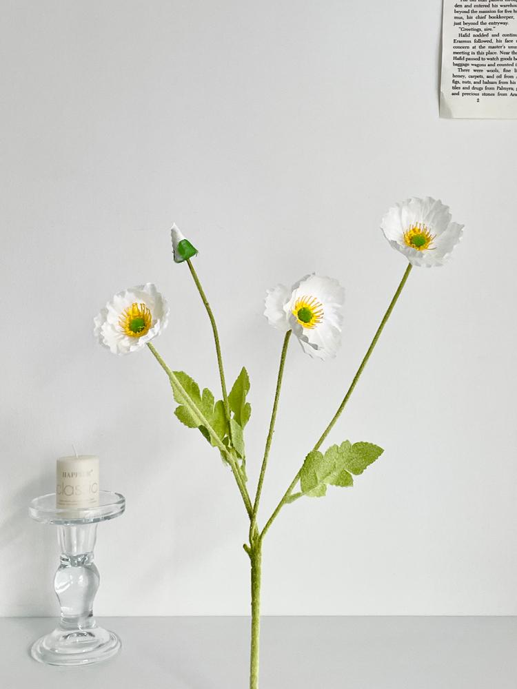 Poppy Pink Icelandic Artificial Flower Bouquet for Living Room Decoration