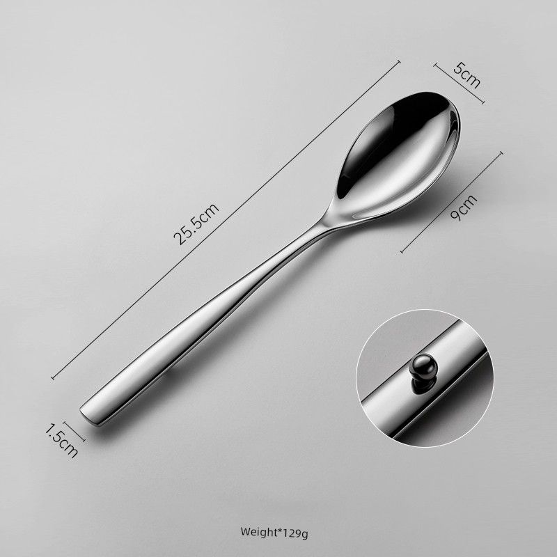 304 Stainless Steel Serving Spoon, Dining Spoon, Commercial Spoon for Hotel and Restaurant, Household Large Skimmer Spoon, Food-Grade Serving Spoon Anti-Slip Serving Spoon