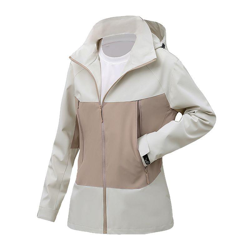 Women's Ski Jacket 2025: New Early Spring Color Block Waterproof Windproof Casual & Workwear Jacket for Men