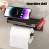 Toilet Paper Holder with Storage Shelf Strong Load-bearing Simple Installation Self-Adhesive Roll Paper Holder Bathroom Organizer