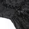 Women's Sleeveless Gothic Lace Dress Vintage Corset Halter Swing Cocktail Dress Victorian Style Black Lolita Punk Dress