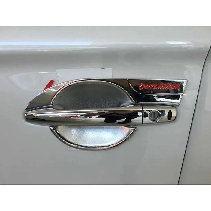 For Mitsubishi Outlander 2013 - 2015 2016 2017 2018   Door Handle Cover Bowl Frame Cover Trims Sticker Car Accessories